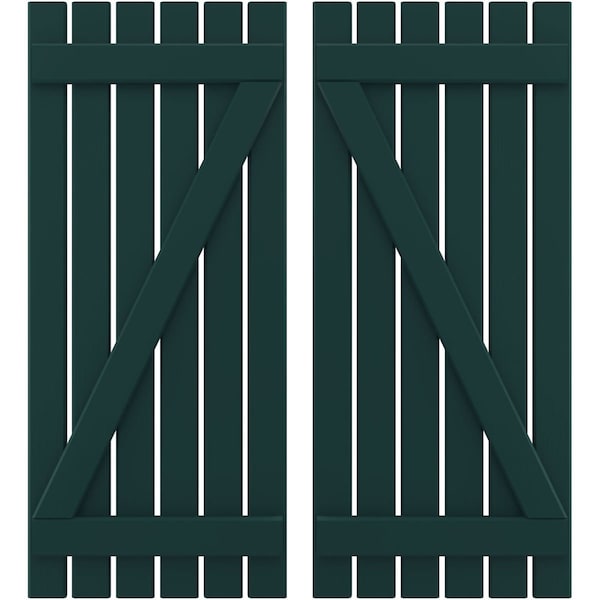 Ekena Millwork Americraft 6-Board (2 Batten) Wood Spaced Board-n-Batten Shutters w/ Z-Bar, ARW102SB623X77FGH, PR ARW102SB623X77FGH - main